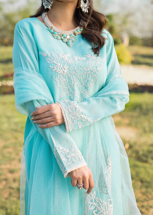 Cyan Readymade Pure Cotton Suit