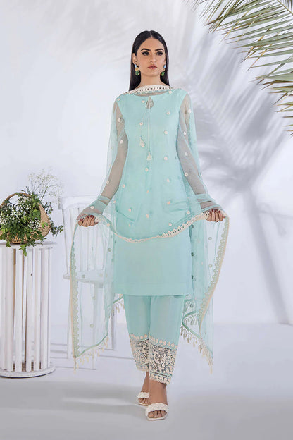 Turquoise Readymade Pure Cotton Pret