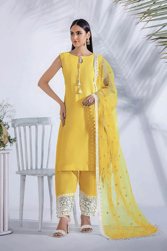 Yellow Readymade Pure Cotton Pret