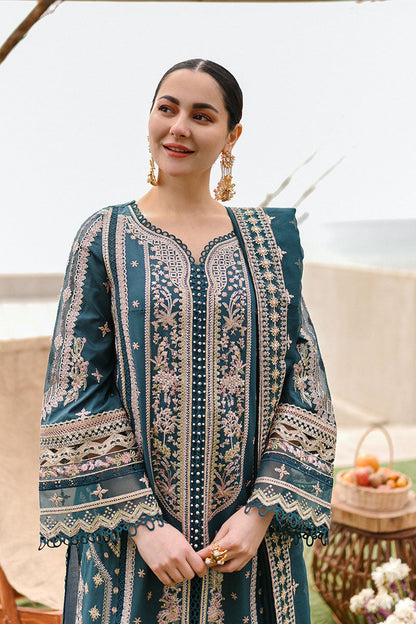 Peacock Blue Embroidered Lawn Suit