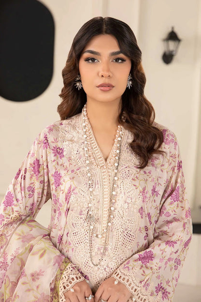 Pink Pure Lawn Suit with Chiffon Dupatta