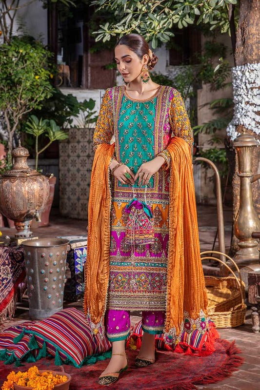 Readymade Hand Embroidered Pure Silk Suit
