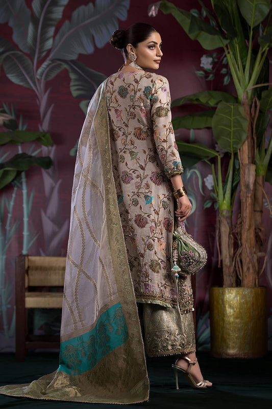 Hand Embroidered Pure Silk Suit