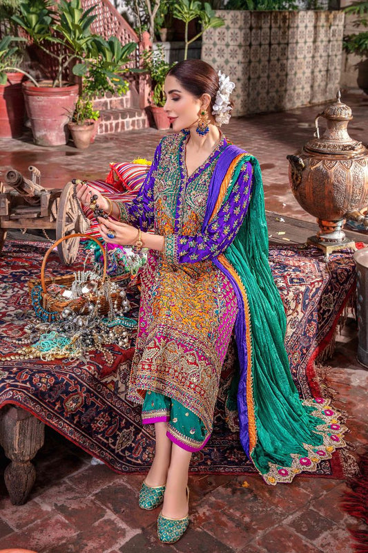 Hand Embroidered Pure Silk Suit