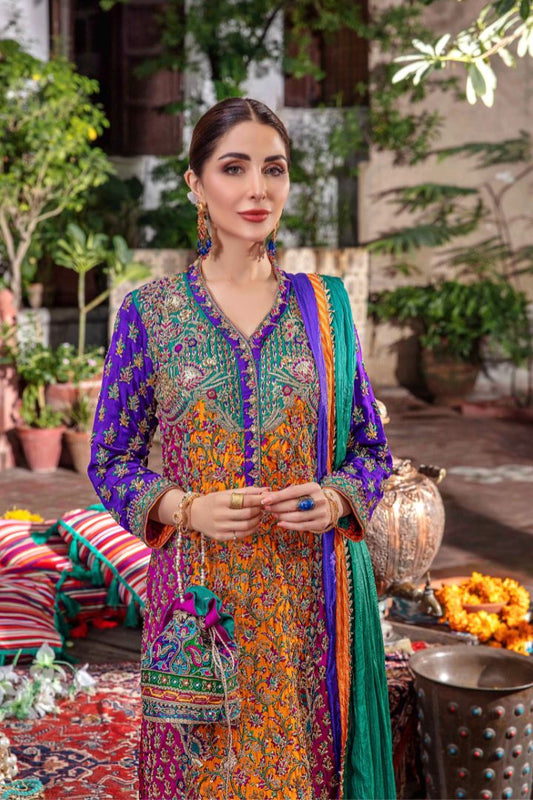 Hand Embroidered Pure Silk Suit