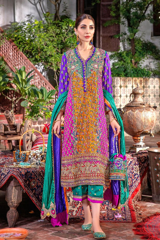 Hand Embroidered Pure Silk Suit