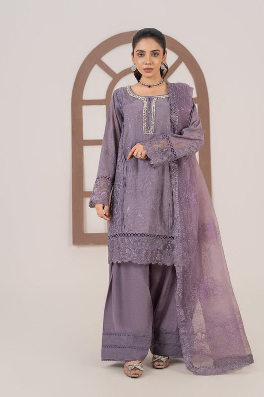 Purple Adda Work Cotton Silk Farshi Shalwar Suit Online in Dubai UAE Abudhabi Ajman Sharjah