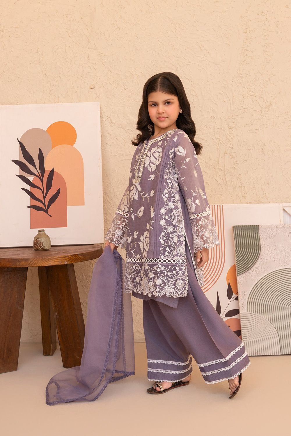 Purple Adda Work Cotton Silk Farshi Shalwar Suit Online in Dubai UAE Abudhabi Ajman Sharjah