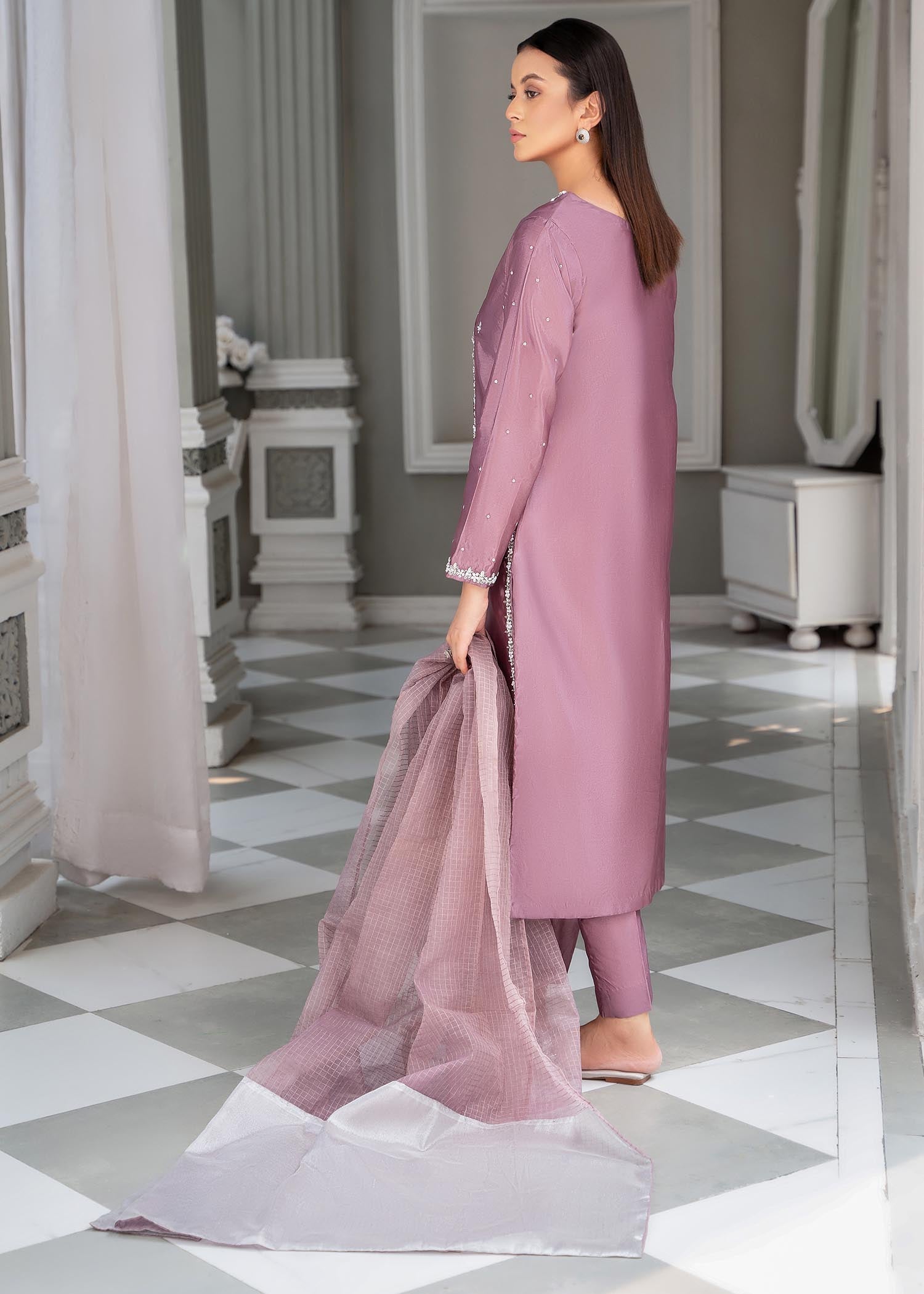 Purple Angrakha Style Kattan Silk Kurta Online in Dubai UAE Abudhabi Ajman Sharjah