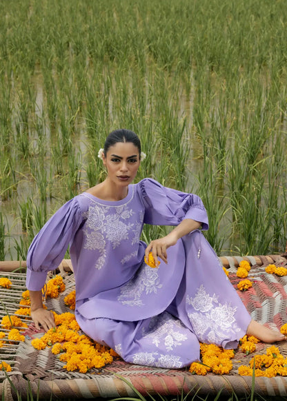 Purple Ash Embroidered Lawn Cotton Kurta Suit Online in Dubai UAE Abudhabi Ajman Sharjah