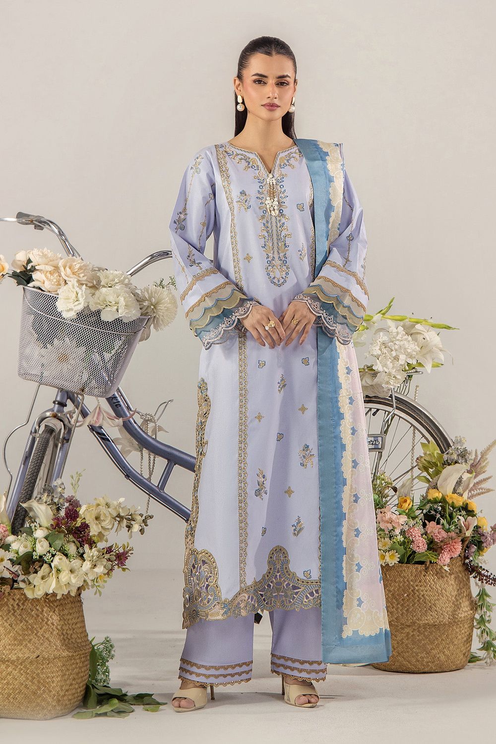 Purple Ash Embroidered Lawn Salwar Kameez Online in Dubai UAE Abudhabi Ajman Sharjah