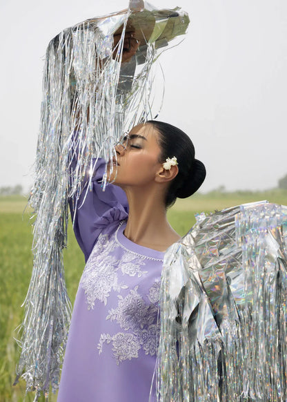 Purple Ash Floral Embroidered Lawn Suit Online in Sri Lanka India Australia