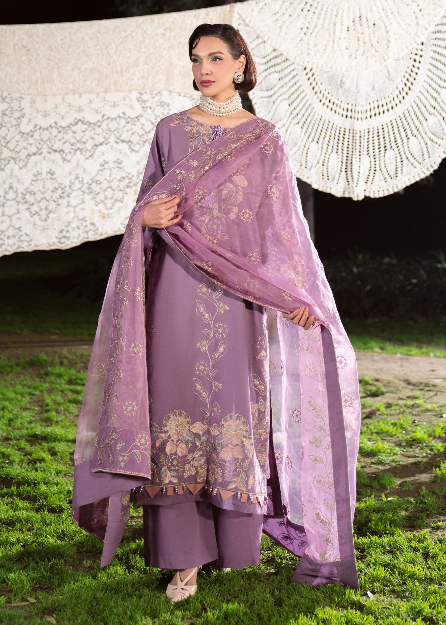 Purple Ash Lawn 3 Piece Suit Online in Dubai UAE Abudhabi Ajman Sharjah