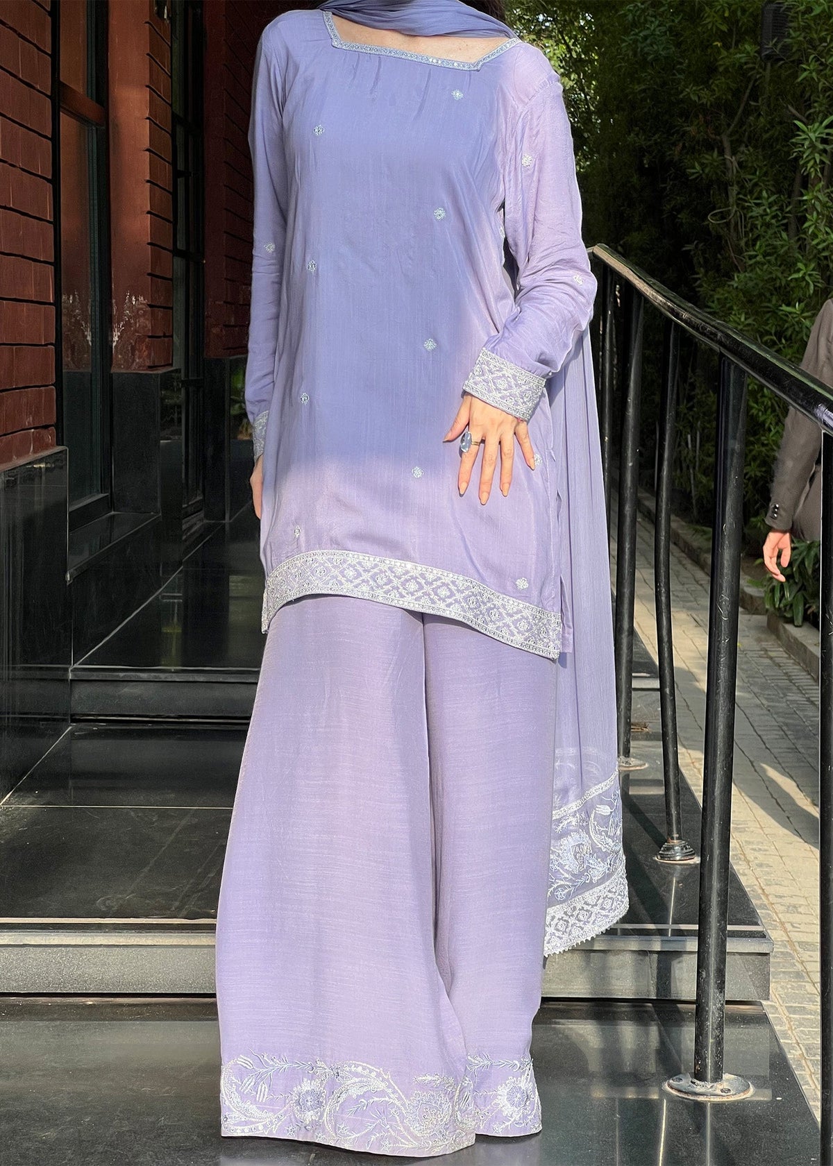 Purple Ash Tilla Work Pakistani Suit Online in Dubai DXB UAE Abudhabi Meena Bazaar