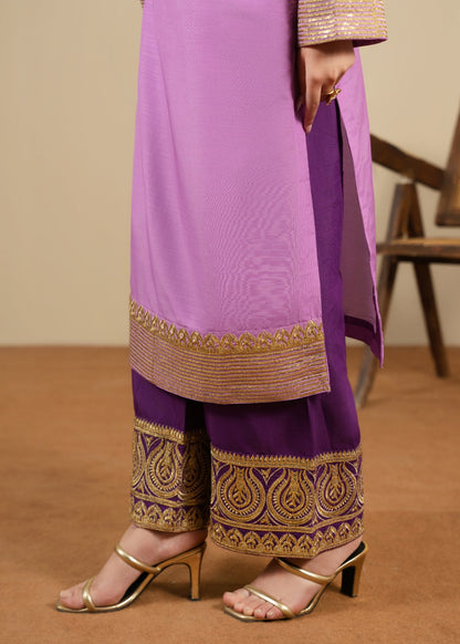 Purple Cotton Designer Salwar Suit Online in UK USA Canada