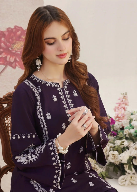 Purple Cotton Embroidered Kurta Pajama Online in Dubai DXB UAE Abudhabi Meena Bazaar