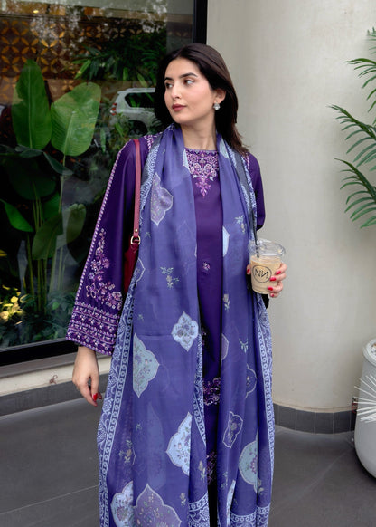 Purple Cotton Embroidered Kurta Set Online in Dubai DXB UAE Abudhabi Meena Bazaar