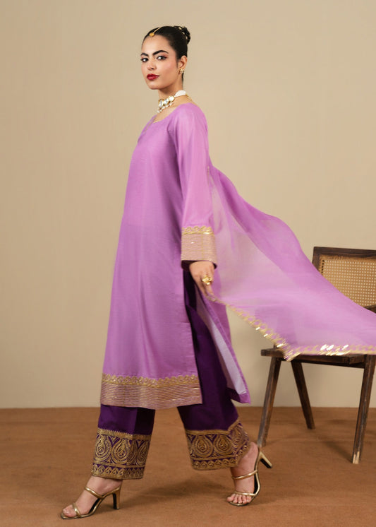 Purple Cotton Shalwar Kameez 3 Piece Partywear Suit Online in Sri Lanka India Australia