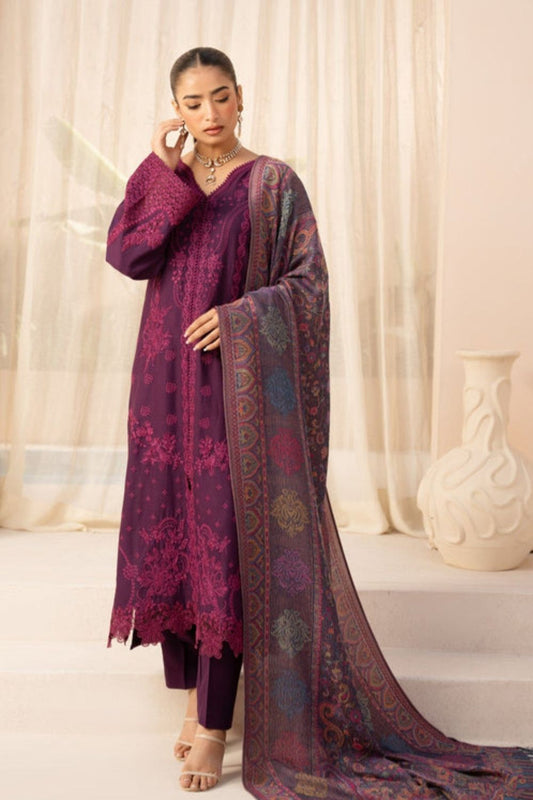 Purple Dhanak Straight Cut Kurta Suit Online in Dubai UAE Abudhabi Ajman Sharjah