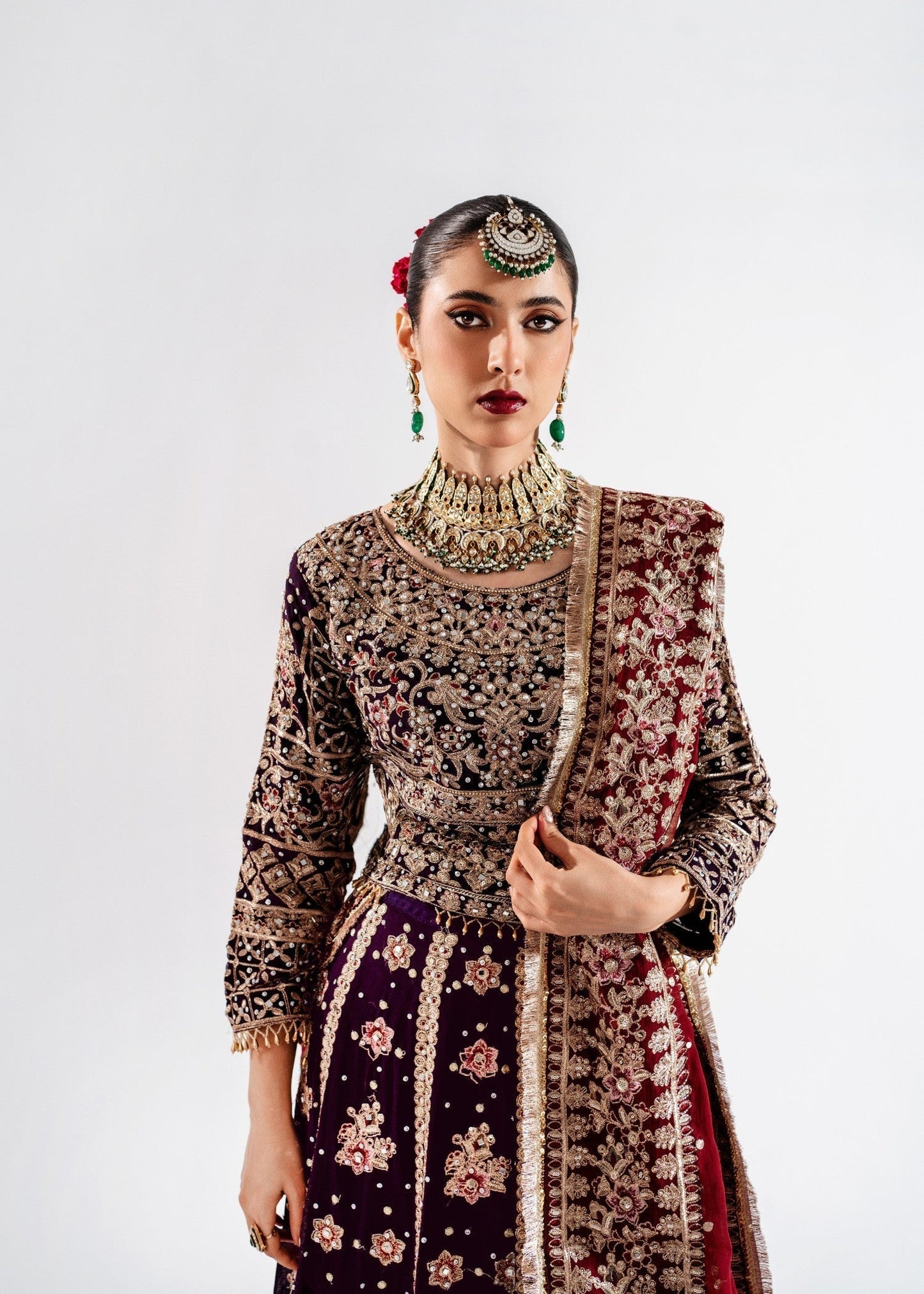 Purple Embellished Chiffon Lehenga Choli Online in Sri Lanka India Australia