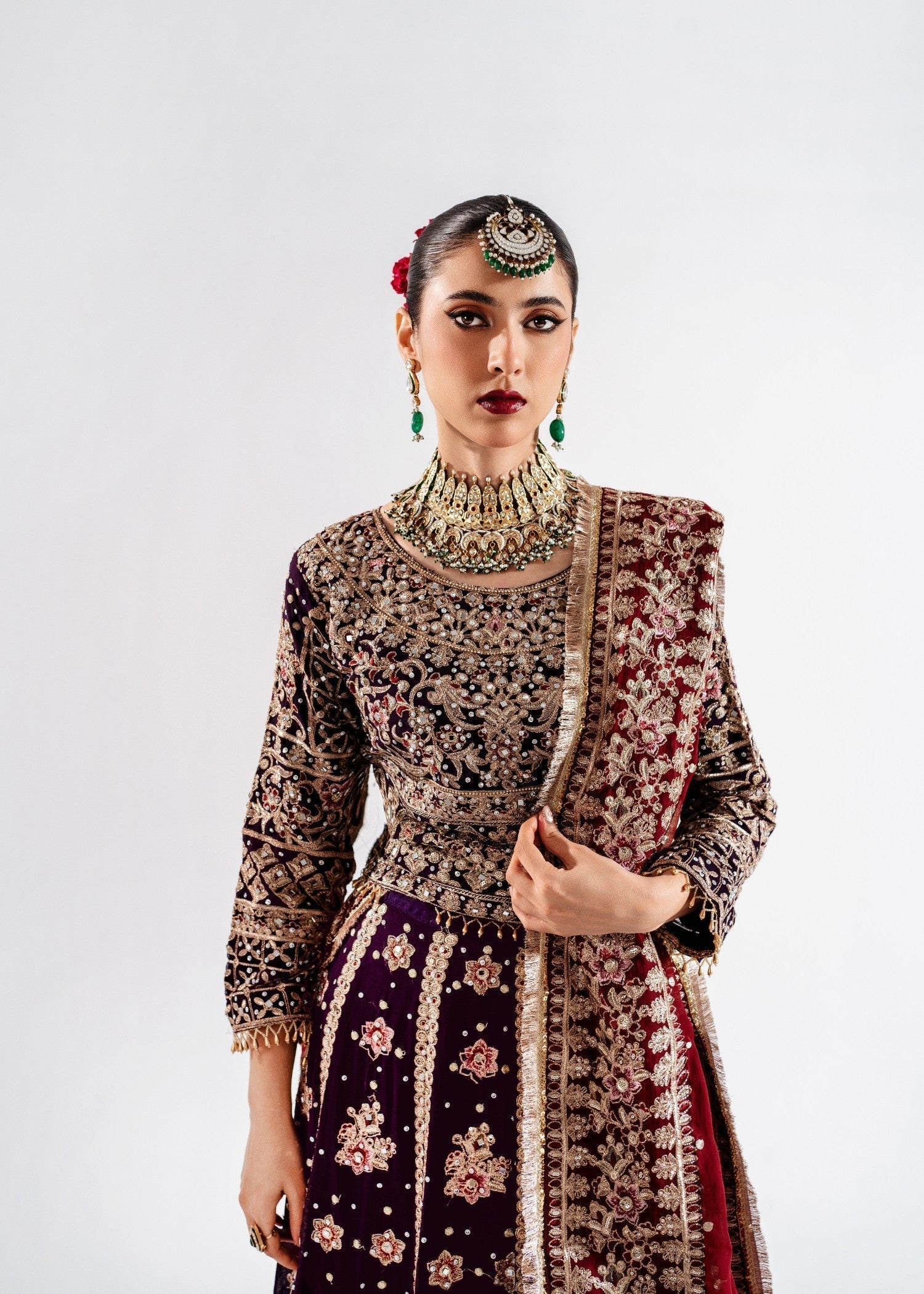 Purple Embellished Chiffon Lehenga Choli Online in Sri Lanka India Australia