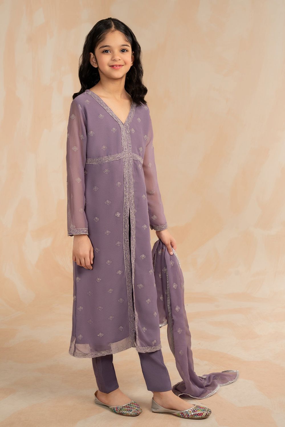 Purple Embellished Chiffon Raw Silk Salwar Kameez Online in Dubai UAE Abudhabi Ajman Sharjah