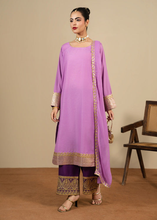 Purple Embroidered Cotton Salwar Suit Online in Dubai DXB UAE Abudhabi Meena Bazaar
