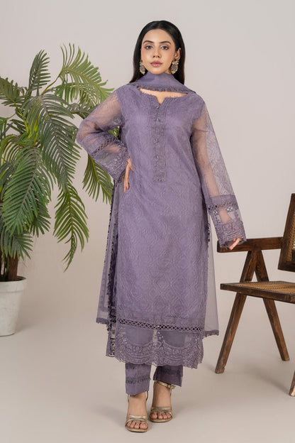 Purple Embroidered Cotton Silk Salwar Kameez Online in Dubai UAE Abudhabi Ajman Sharjah