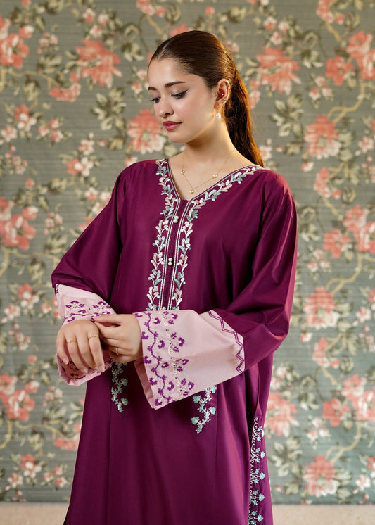 Purple Embroidered Kurta Online in UK USA Canada