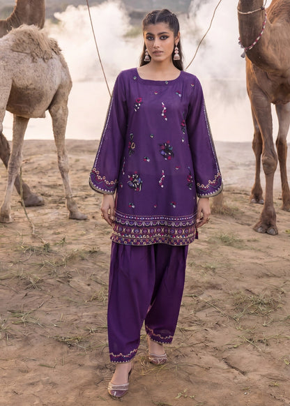 Purple Embroidered Lawn Ladies Suit Online in Dubai UAE Abudhabi Ajman Sharjah