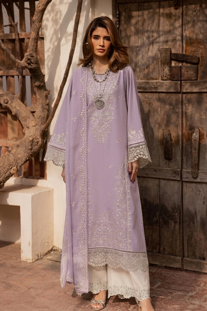 Purple Embroidered Lawn Pakistani Suit Online in Dubai UAE Abudhabi Ajman Sharjah