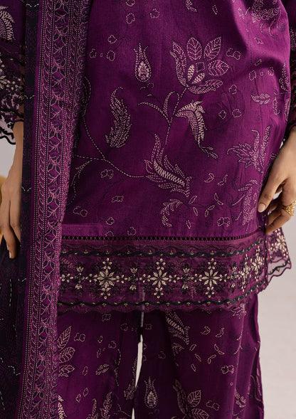 Purple Embroidered Lawn Pakistani Suit Online in Sri Lanka India Australia