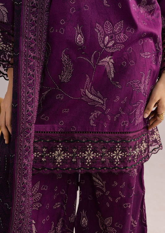 Purple Embroidered Lawn Pakistani Suit Online in Sri Lanka India Australia