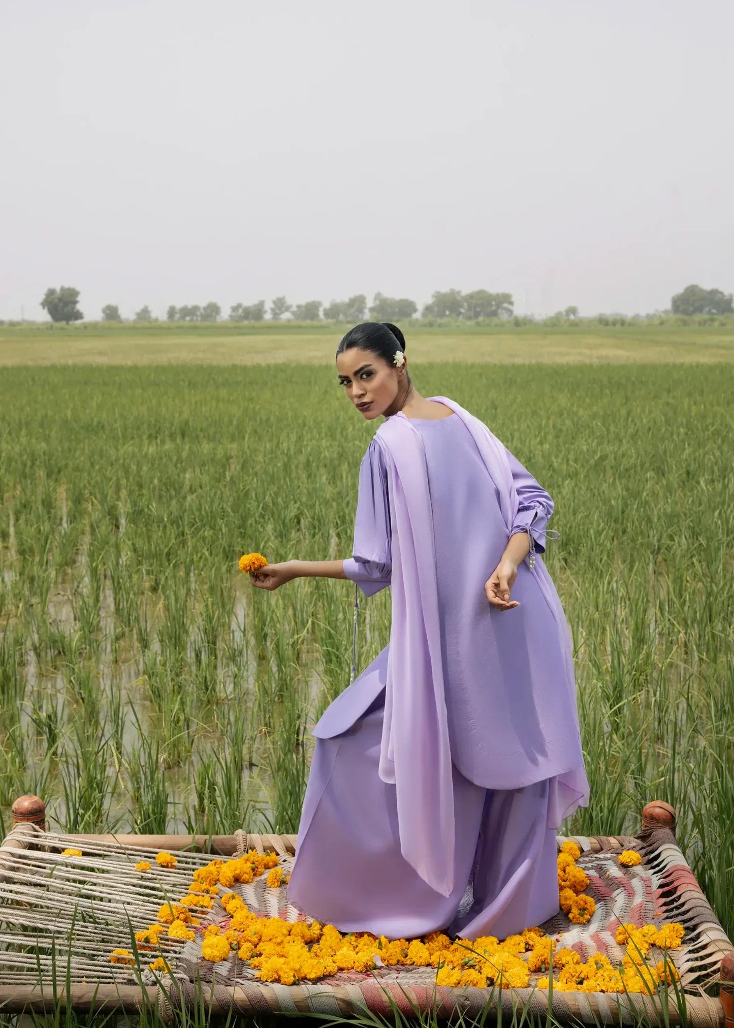 Purple Floral Embroidered Lawn Dress Material Online in Sri Lanka India Australia