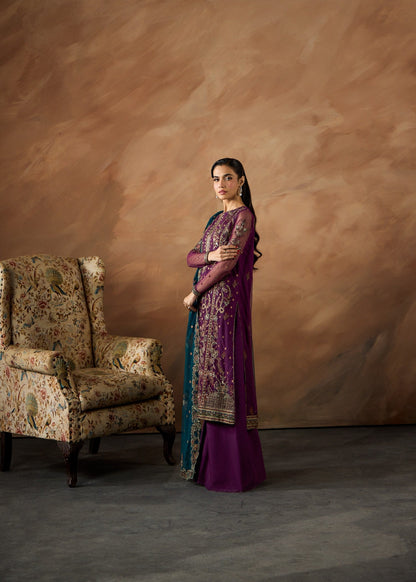 Purple Floral Embroidered Net Pakistani Suit Online in Dubai DXB UAE Abudhabi Meena Bazaar