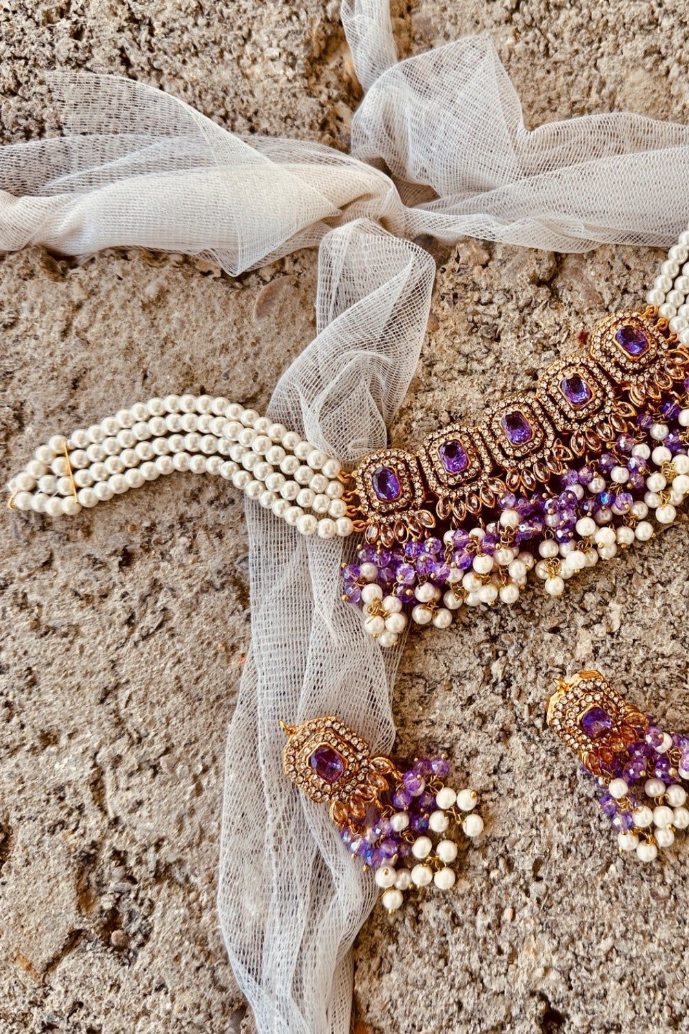 Purple Gold Choker Set Online in Dubai UAE Abudhabi Ajman Sharjah