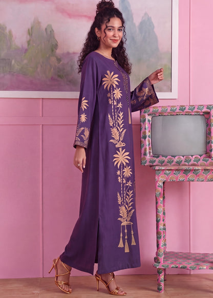 Purple Heart Embellished Kaftan Latest Pakistani Suits Online in Dubai DXB UAE Abudhabi Meena Bazaar