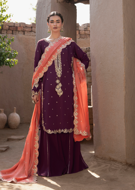 Purple Korean Silk Festive Wear Suit Online in Sri Lanka India Australia