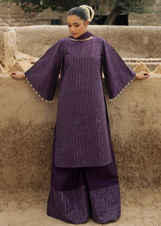 Purple Lawn Cotton Straight Kurta Suit Online in Sri Lanka India Australia