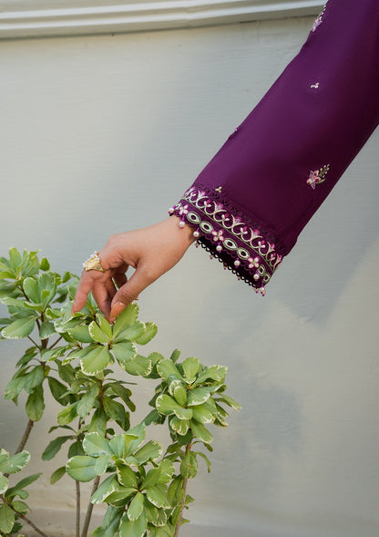 Purple Lawn Embroidered Suit Online in Dubai DXB UAE Abudhabi Meena Bazaar