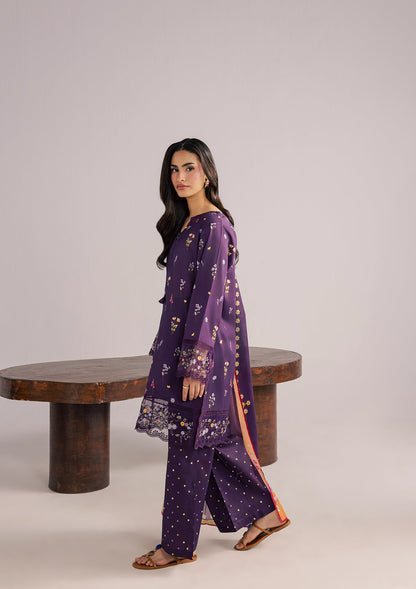 Purple Lawn Embroidered Suit Online in KSA Riyadh Saudi Arabia Oman Bahrain Qatar
