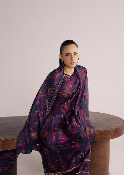 Purple Lawn Suit with Chiffon Dupatta Online in Dubai DXB UAE Abudhabi Meena Bazaar