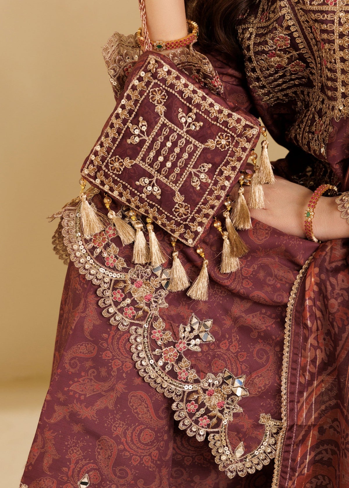 Purple Leather Potli Bag Online in Dubai DXB UAE Abudhabi Meena Bazaar