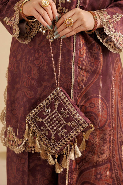 Purple Leather Potli Bag Online in Dubai UAE Abudhabi Ajman Sharjah