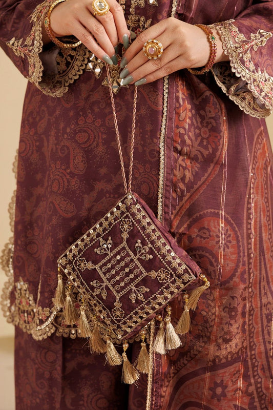 Purple Leather Potli Bag Online in Dubai UAE Abudhabi Ajman Sharjah