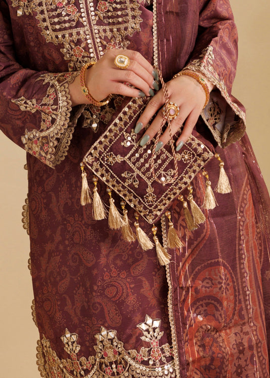Purple Leather Potli Bag Online in UK USA Canada