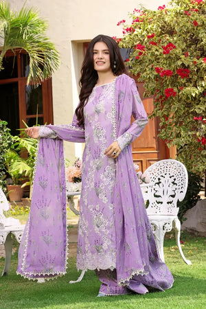 Purple Luxury Lawn Formal Wear Suit Online in Dubai UAE Abudhabi Ajman Sharjah