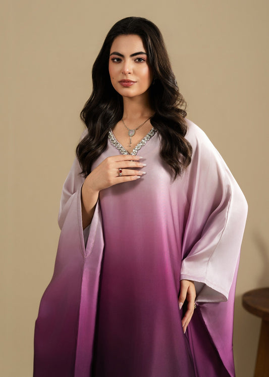 Purple Ombre Embellished Silk Kaftan Online in Sri Lanka India Australia