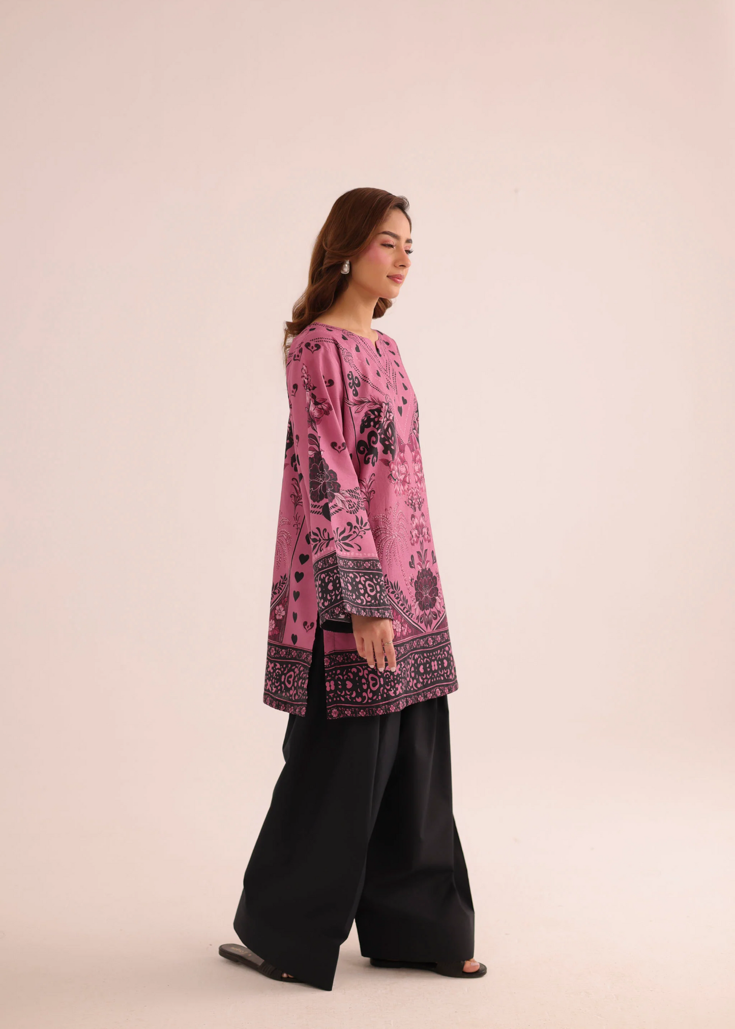 Purple Polyester Lawn Designer Kurta Online in Dubai DXB UAE Abudhabi Meena Bazaar