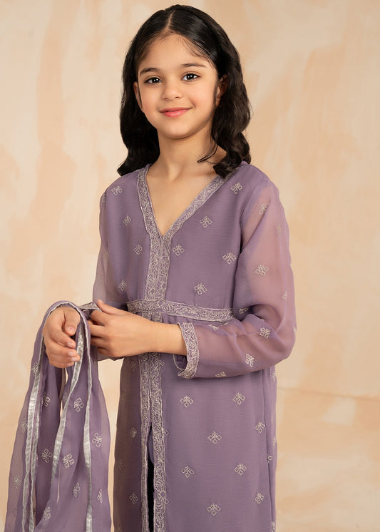 Purple Raw Silk Chiffon Salwar Suit Online in Sri Lanka India Australia